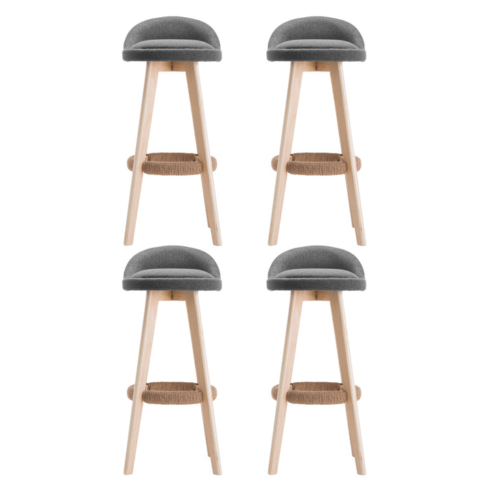 Zoe (Set of 4) Fabric Bar Stools 69cm - Grey