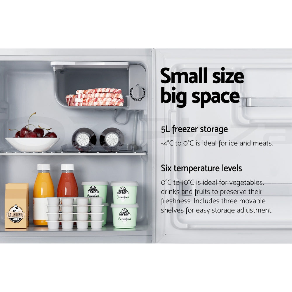 48L Mini Bar Fridge with Chiller - White - Homecoze