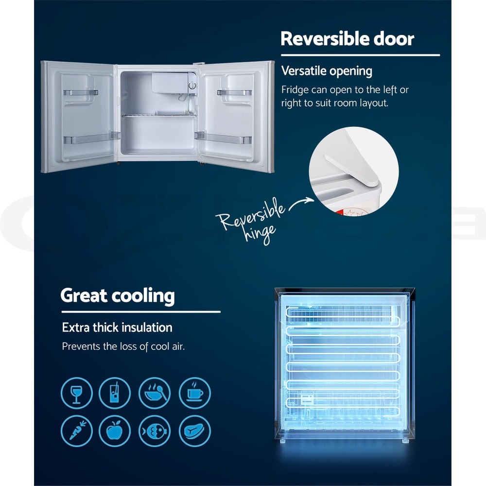 48L Mini Bar Fridge with Chiller - White - Homecoze