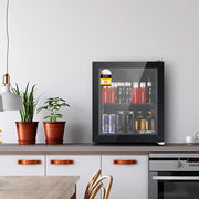 46L Mini Countertop Glass Door Display Fridge - Black - Homecoze