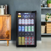 98L Countertop Glass Door Commercial Display Fridge - Black - Homecoze