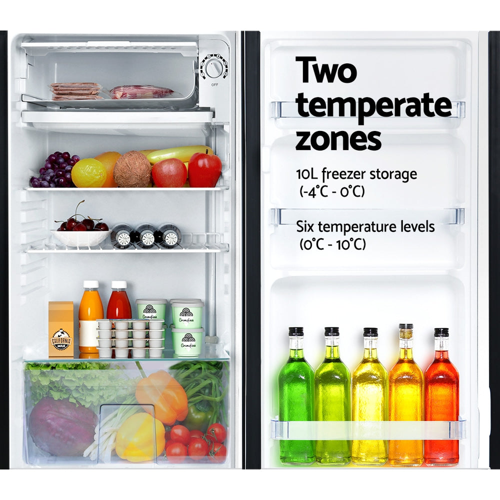 95L Small Bar Fridge with Chiller - Black - Homecoze