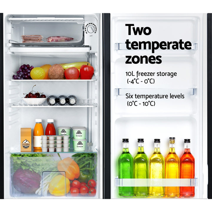 95L Small Bar Fridge with Chiller - Black