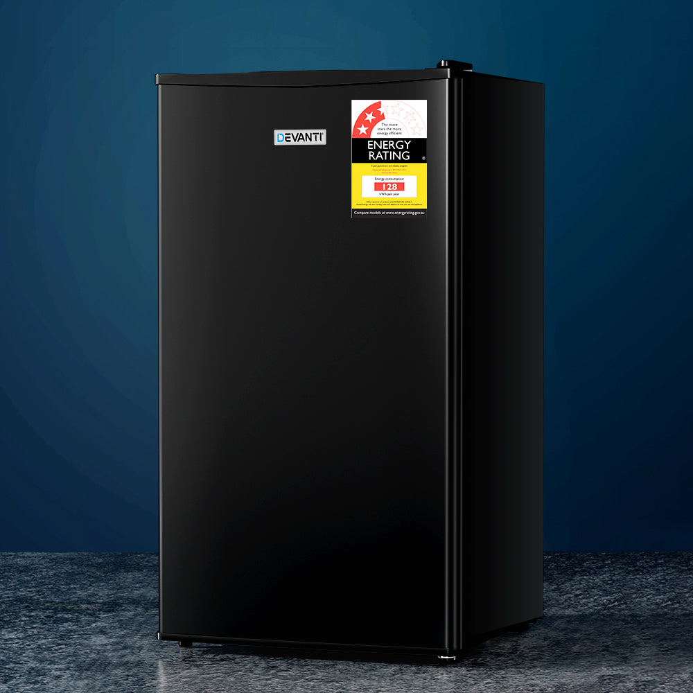 95L Small Bar Fridge with Chiller - Black