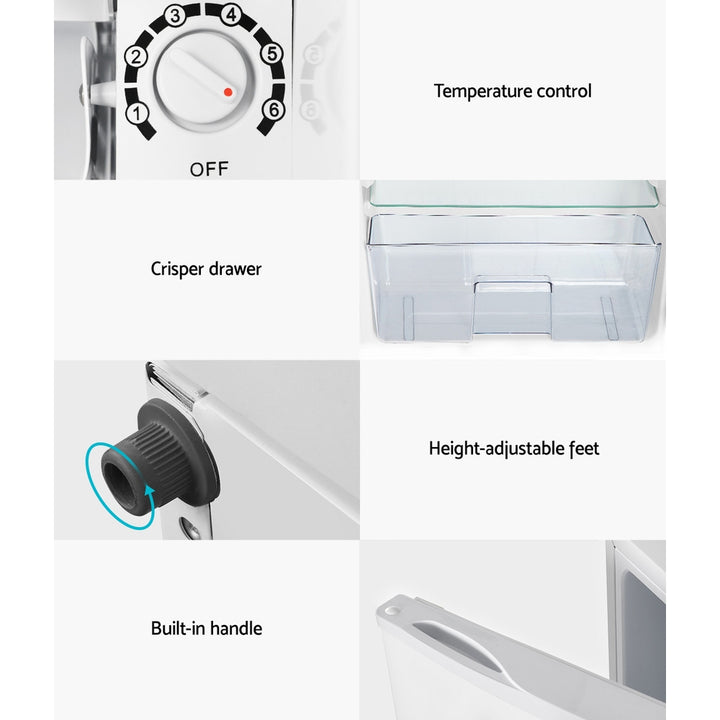 95L Small Bar Fridge with Chiller - White