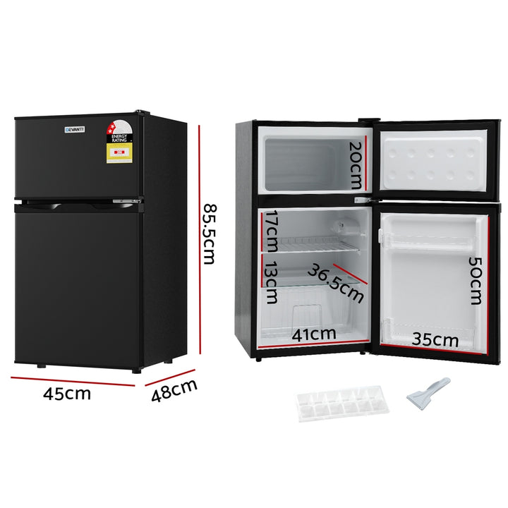 80L Mini Bar Fridge Freezer - Black - Homecoze