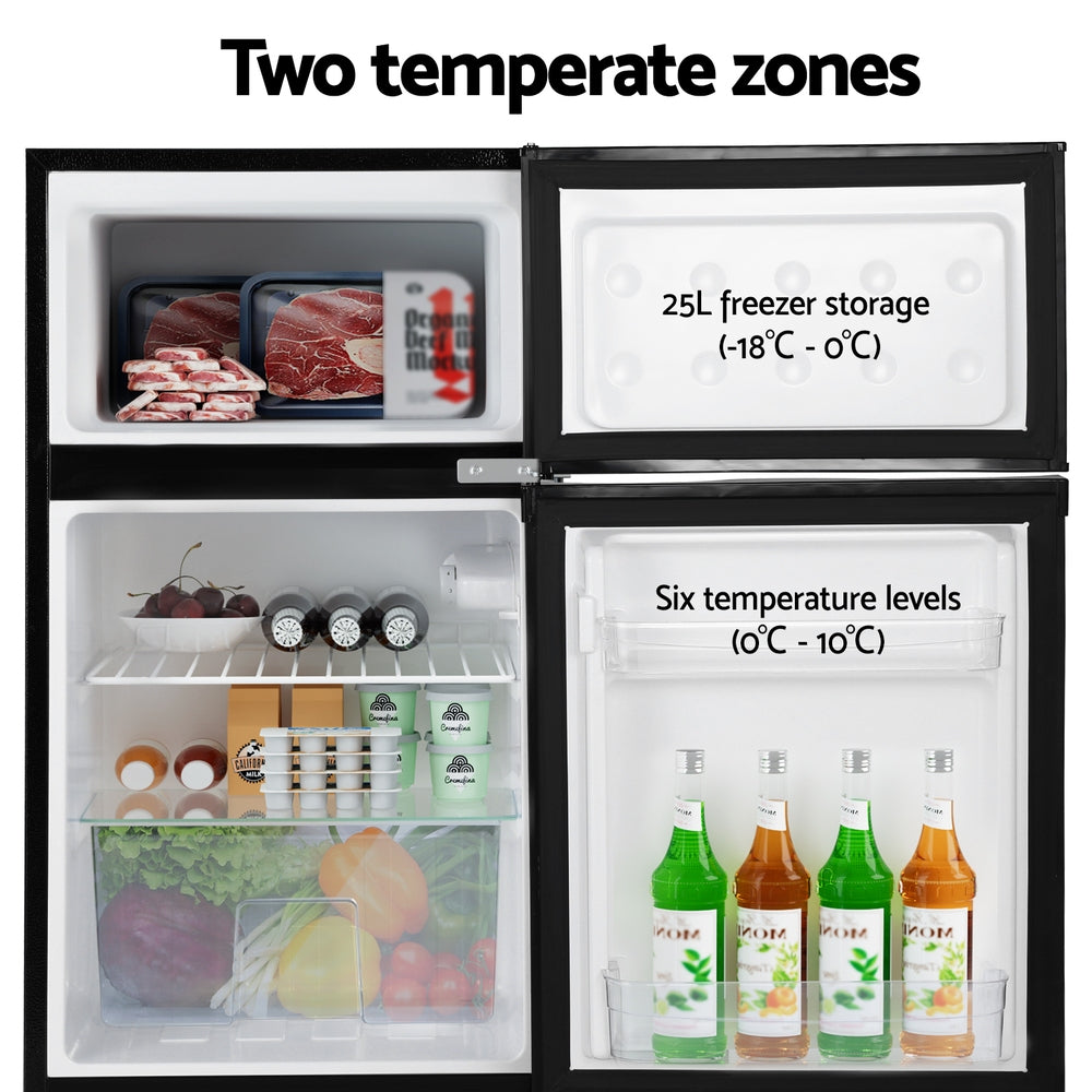80L Mini Bar Fridge Freezer - Black - Homecoze