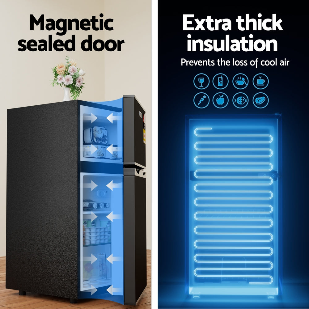 80L Mini Bar Fridge Freezer - Black - Homecoze