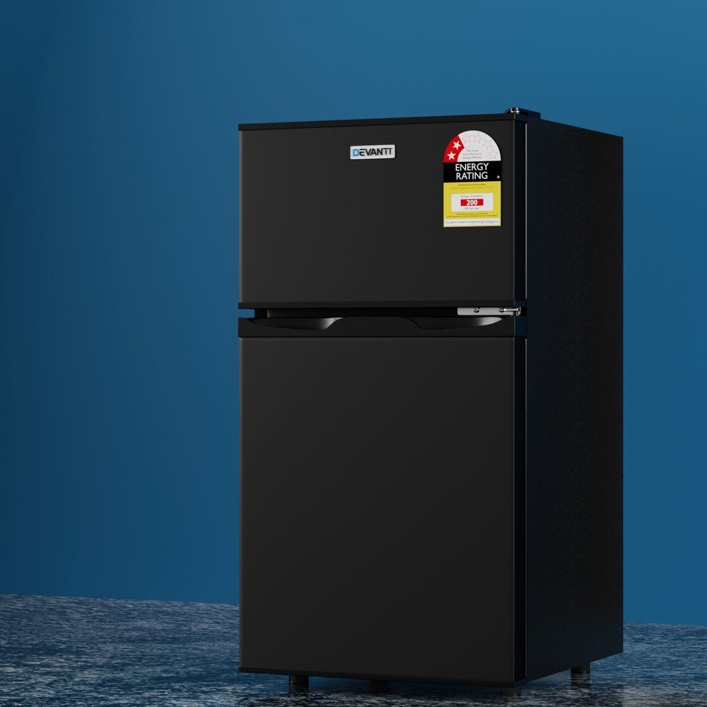 80L Mini Bar Fridge Freezer - Black - Homecoze