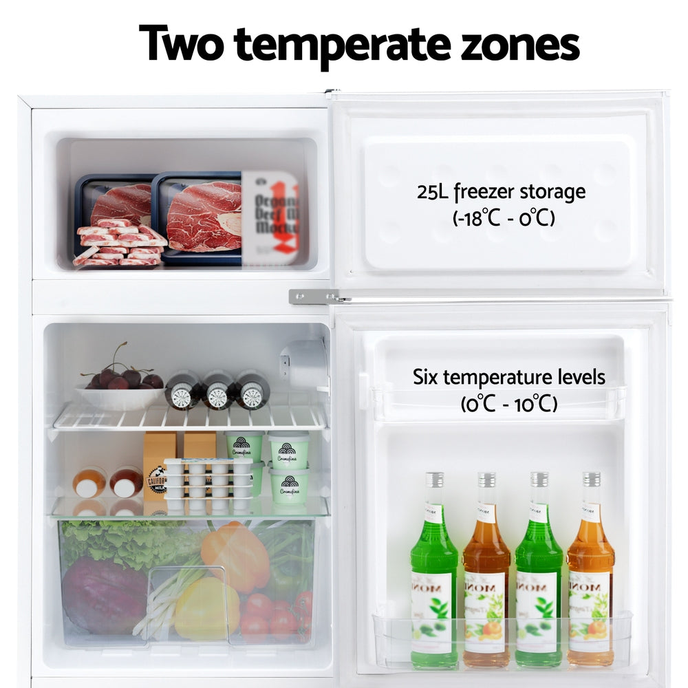 80L Mini Bar Fridge Freezer - White - Homecoze