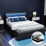 Boston (Double) Storage Bed Frame | PU Leather - Black - Homecoze