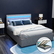 Boston (Double) Storage Bed Frame | Fabric - Grey - Homecoze