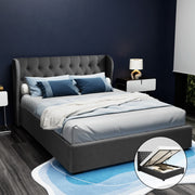 Naples (Queen) Storage Bed Frame | Fabric - Charcoal - Homecoze