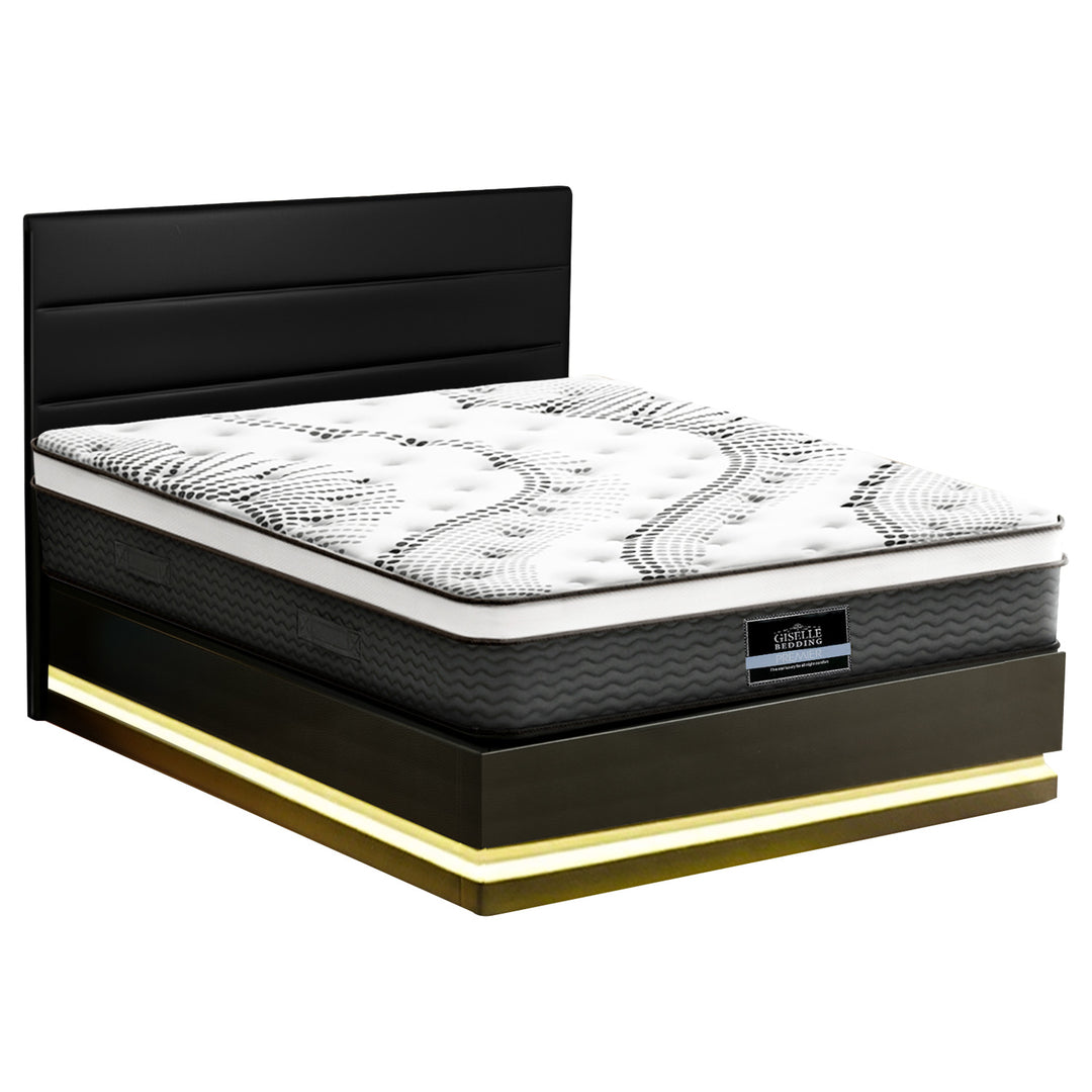 Miami (Queen) Bed Frame & Zenith Mattress Set - Black - Homecoze