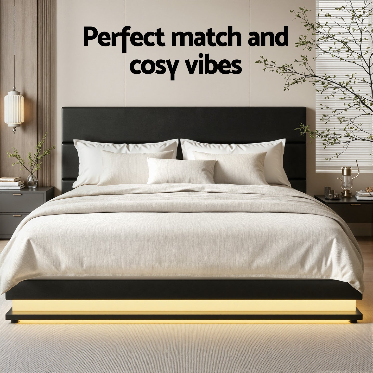 Miami (King) Storage Bed Frame | PU Leather - Black - Homecoze