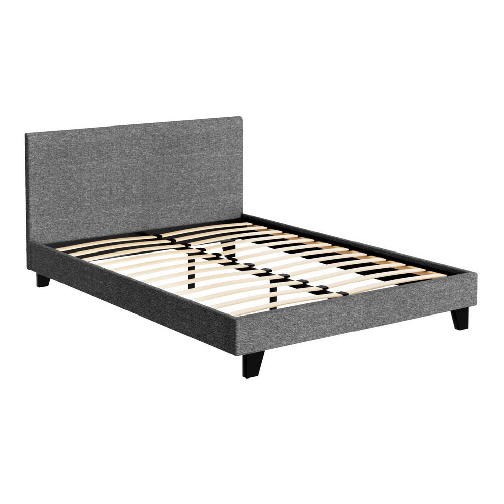 Denver (Double) Bed Frame | Fabric - Grey - Homecoze
