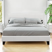 Denver (Double) Bed Frame | PU Leather - White - Homecoze