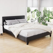 Denver (Double) Bed Frame | PU Leather - Black - Homecoze