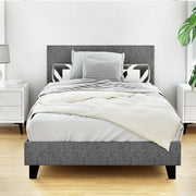 Denver (King Single) Bed Frame | Fabric - Grey - Homecoze