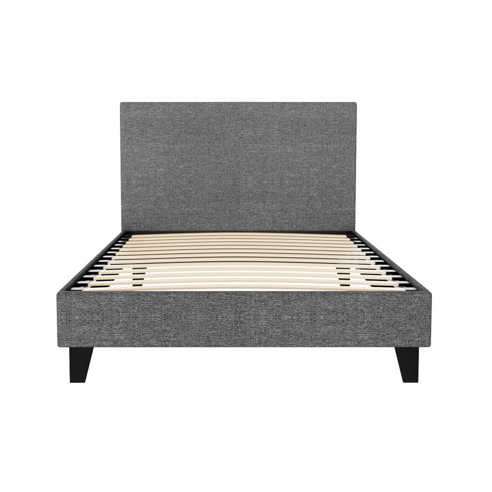 Denver (King Single) Bed Frame | Fabric - Grey - Homecoze