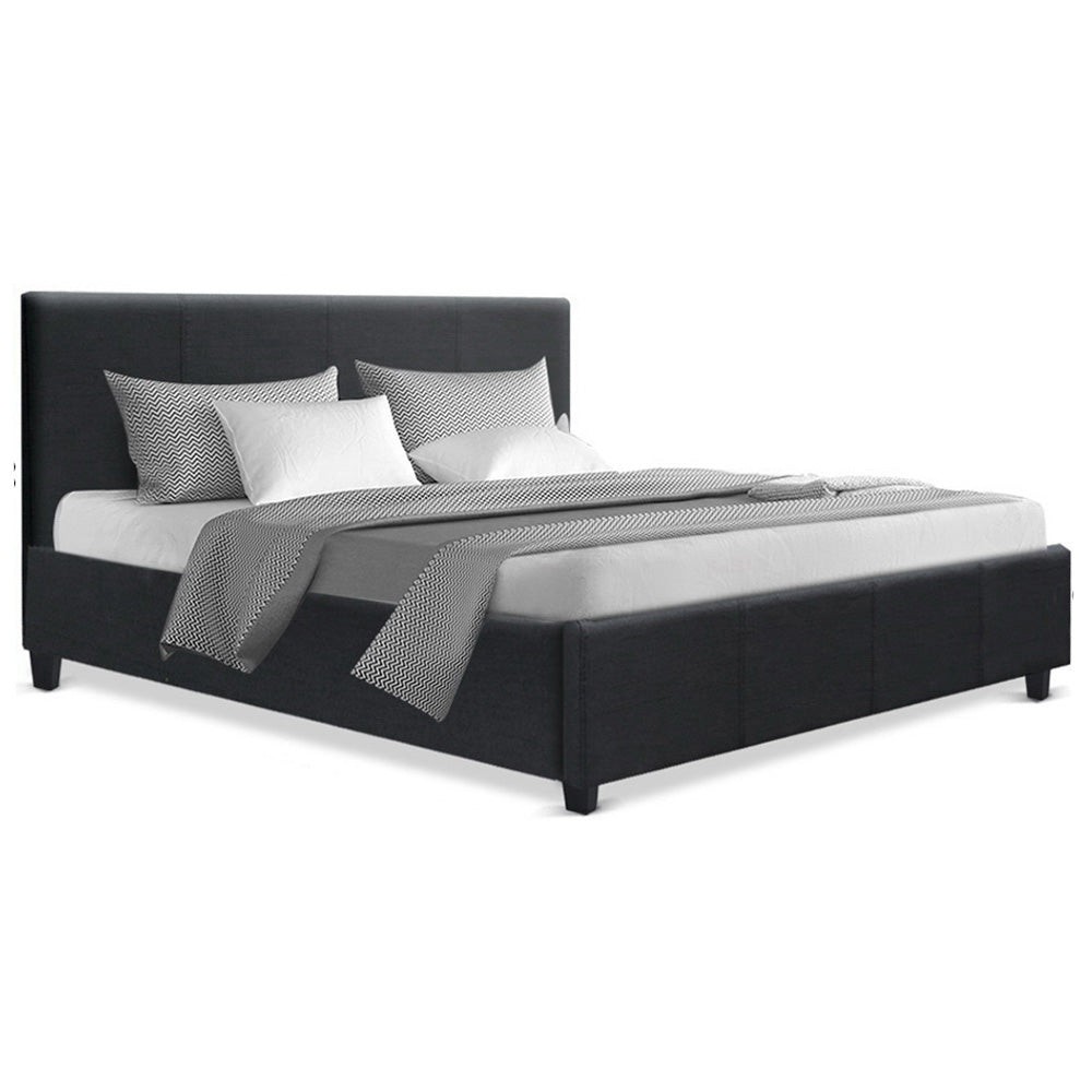 Denver (Queen) Bed Frame | Fabric - Charcoal