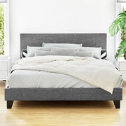 Denver (Queen) Bed Frame | Fabric - Grey - Homecoze