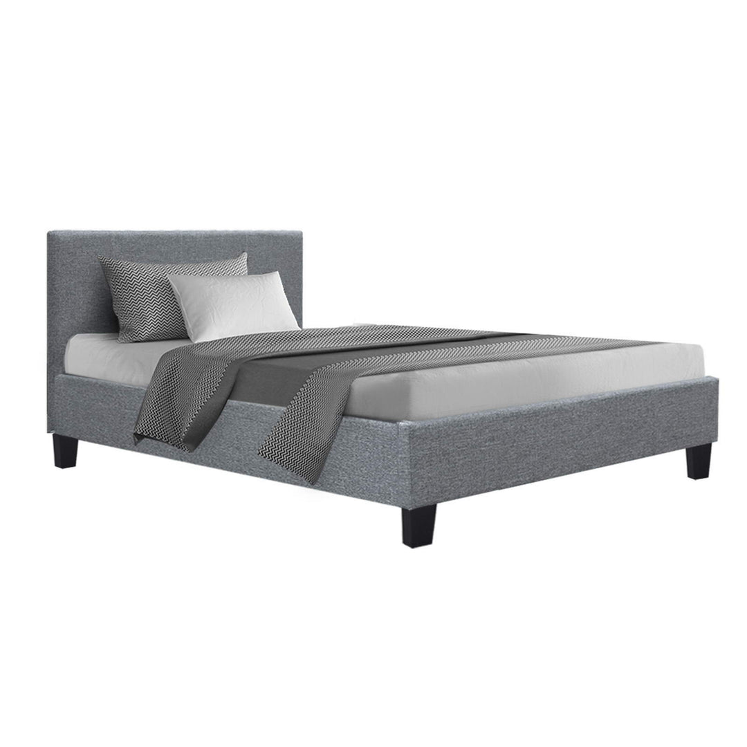 Denver (Single) Bed Frame | Fabric - Grey