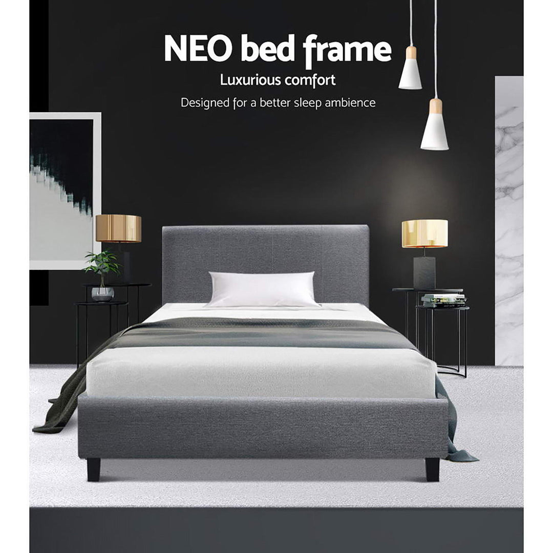 Denver (Single) Bed Frame | Fabric - Grey