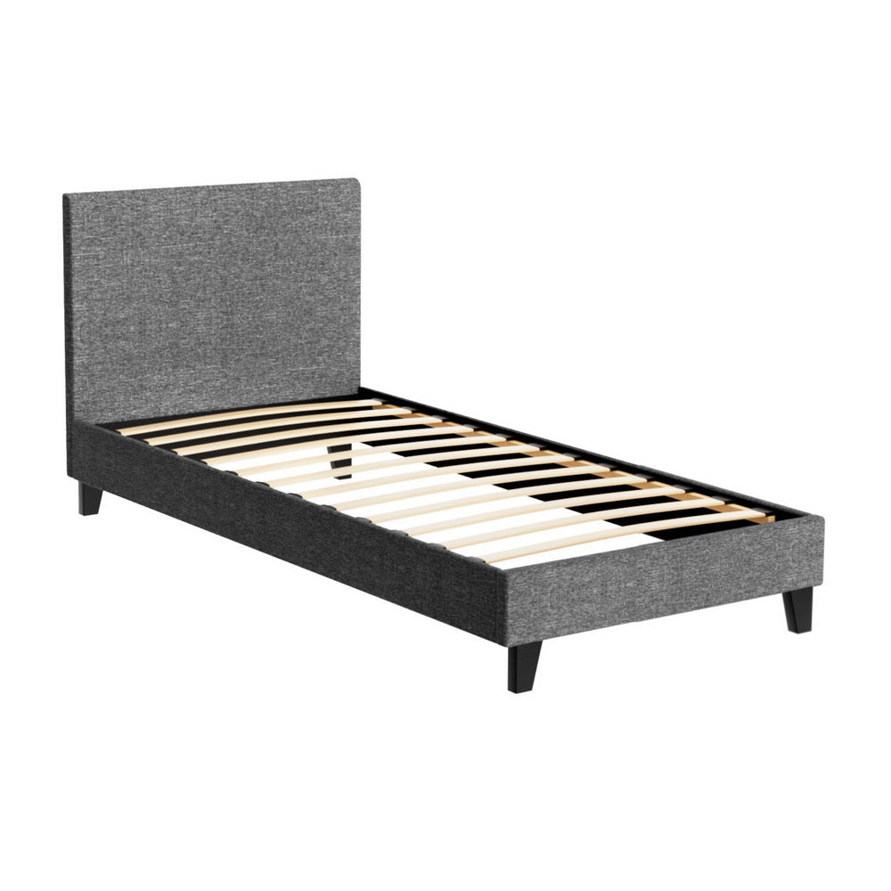 Denver (Single) Bed Frame | Fabric - Grey - Homecoze