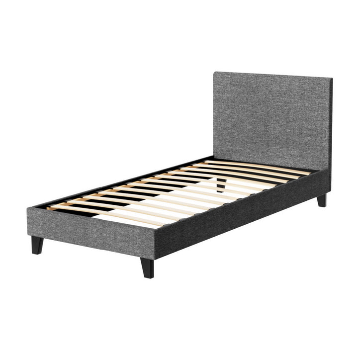 Denver (Single) Bed Frame | Fabric - Grey - Homecoze