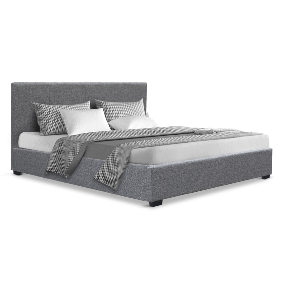 Tampa (Double) Storage Bed Frame | Fabric - Grey