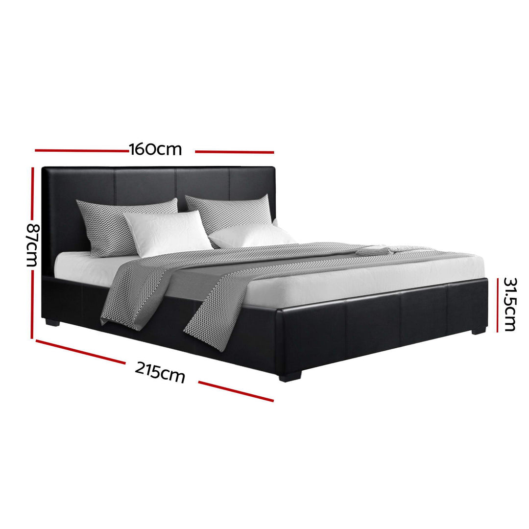 Tampa (Queen) Storage Bed Frame | PU Leather - Black