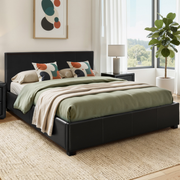 Tampa (Queen) Gas-Lift Storage Bed Frame - Black - Homecoze