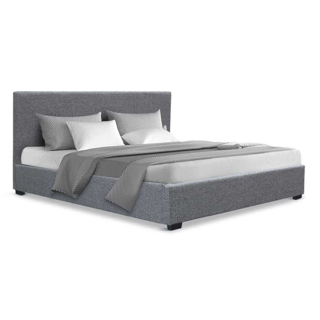 Tampa (Queen) Storage Bed Frame | Fabric - Grey