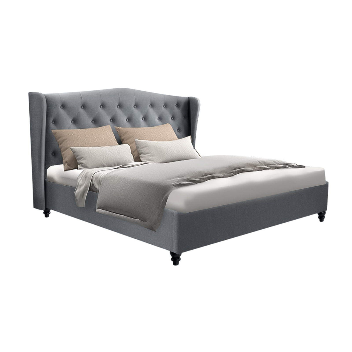 Liberty (Double) Linen-Look Bed Frame - Grey