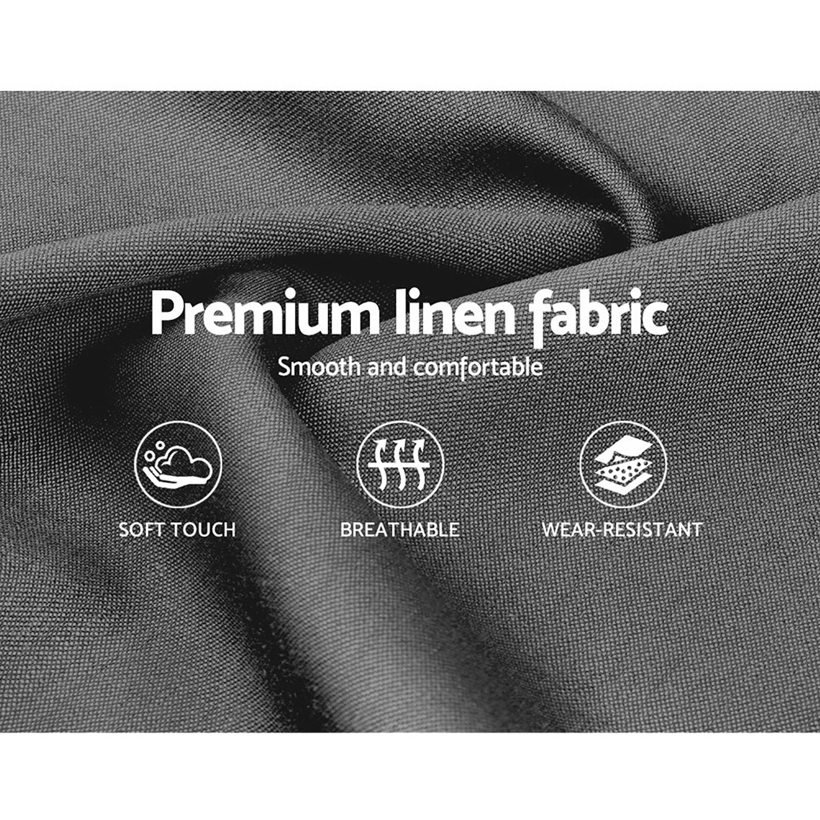 Liberty (King) Faux Linen Bed Frame - Grey - Homecoze