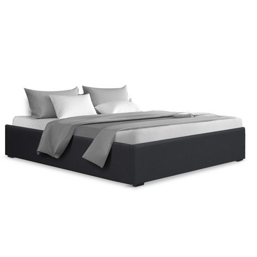 Chicago (Double) Storage Bed Frame | Fabric - Charcoal - Homecoze