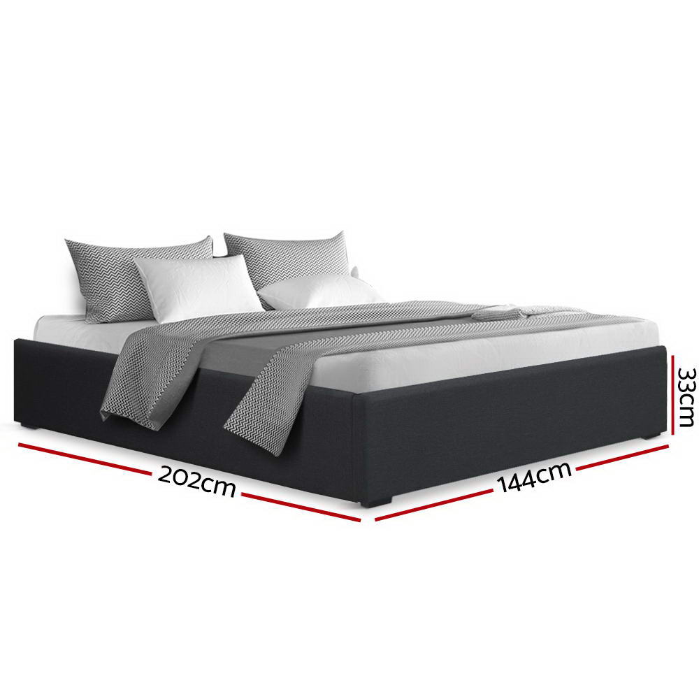 Chicago (Double) Storage Bed Frame | Fabric - Charcoal - Homecoze