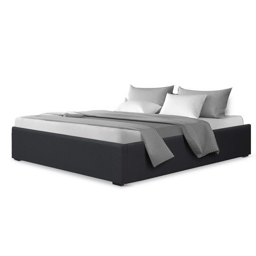 Chicago (Double) Storage Bed Frame | Fabric - Charcoal - Homecoze