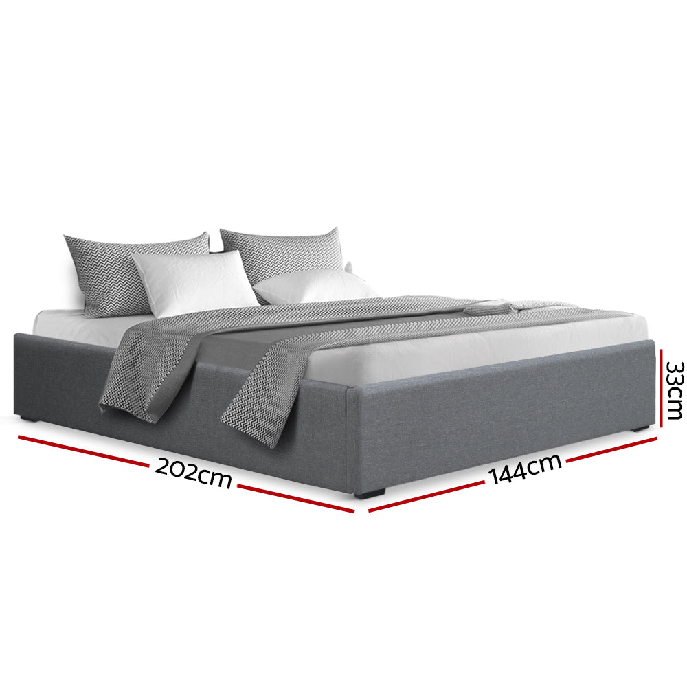 Chicago (Double) Storage Bed Frame | Fabric - Grey - Homecoze