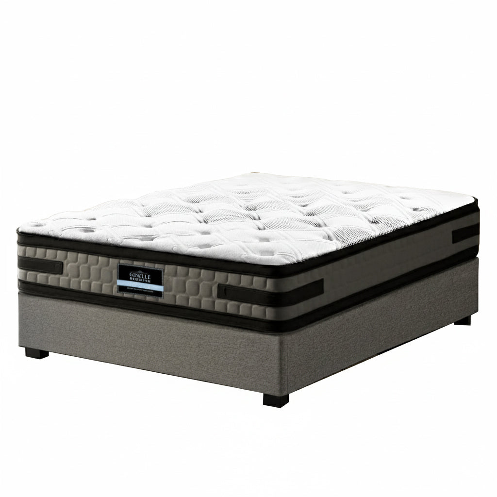 Artiss Bed Frame with 36cm Giselle Mattress Set King Single Gas Lift Base Grey - Homecoze