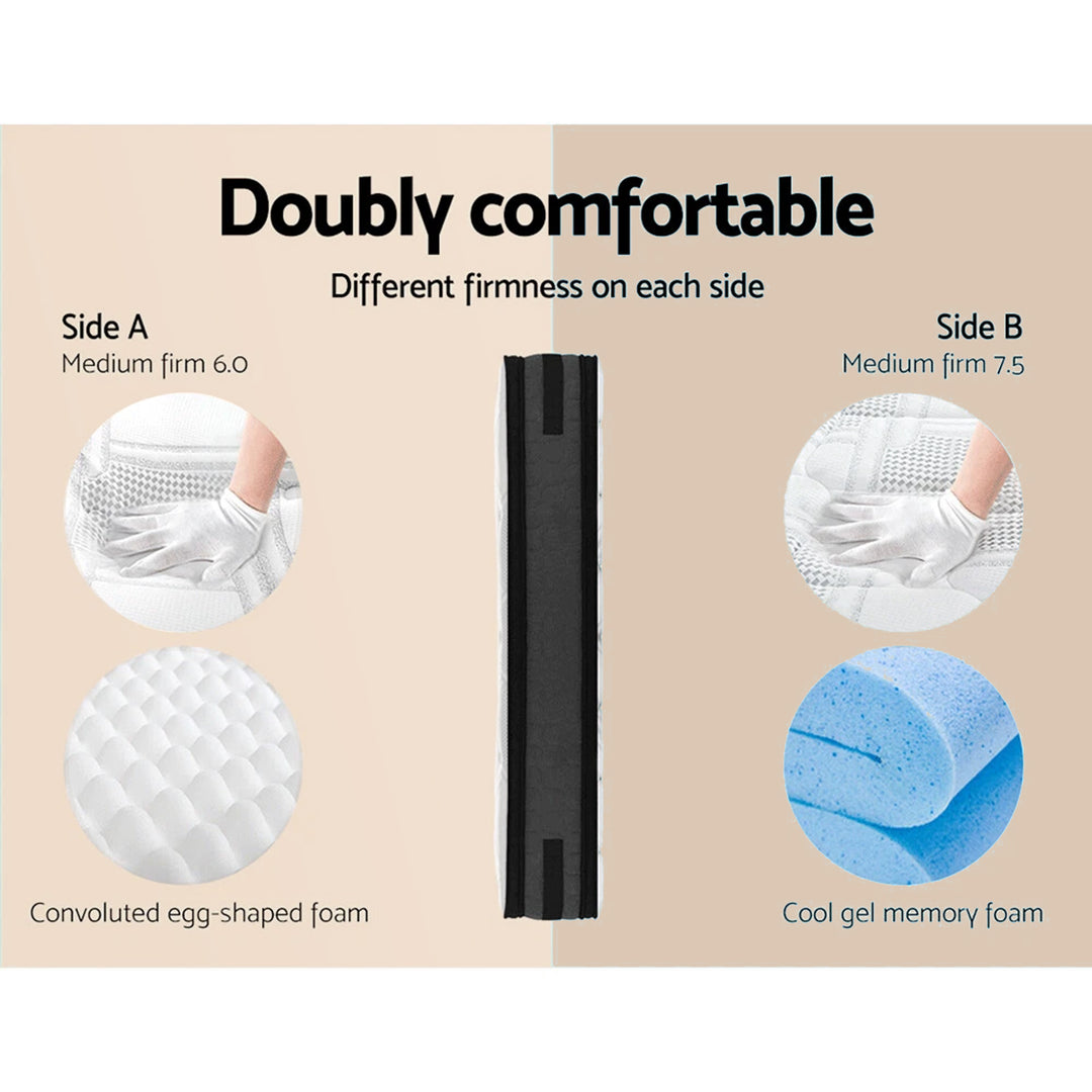 Artiss Bed Frame with 36cm Giselle Mattress Set King Single Gas Lift Base Grey - Homecoze