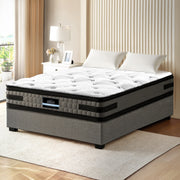 Artiss Bed Frame with 36cm Giselle Mattress Set King Single Gas Lift Base Grey - Homecoze
