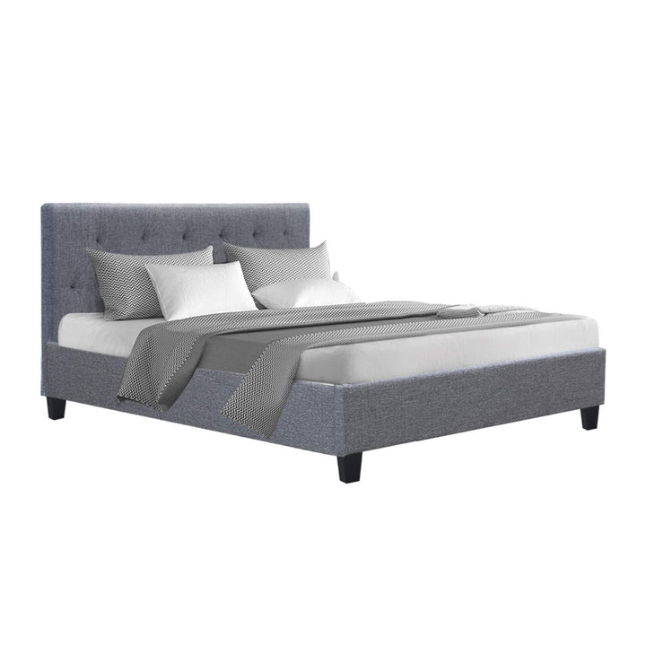 Vanke Bed Frame Fabric- Grey Double