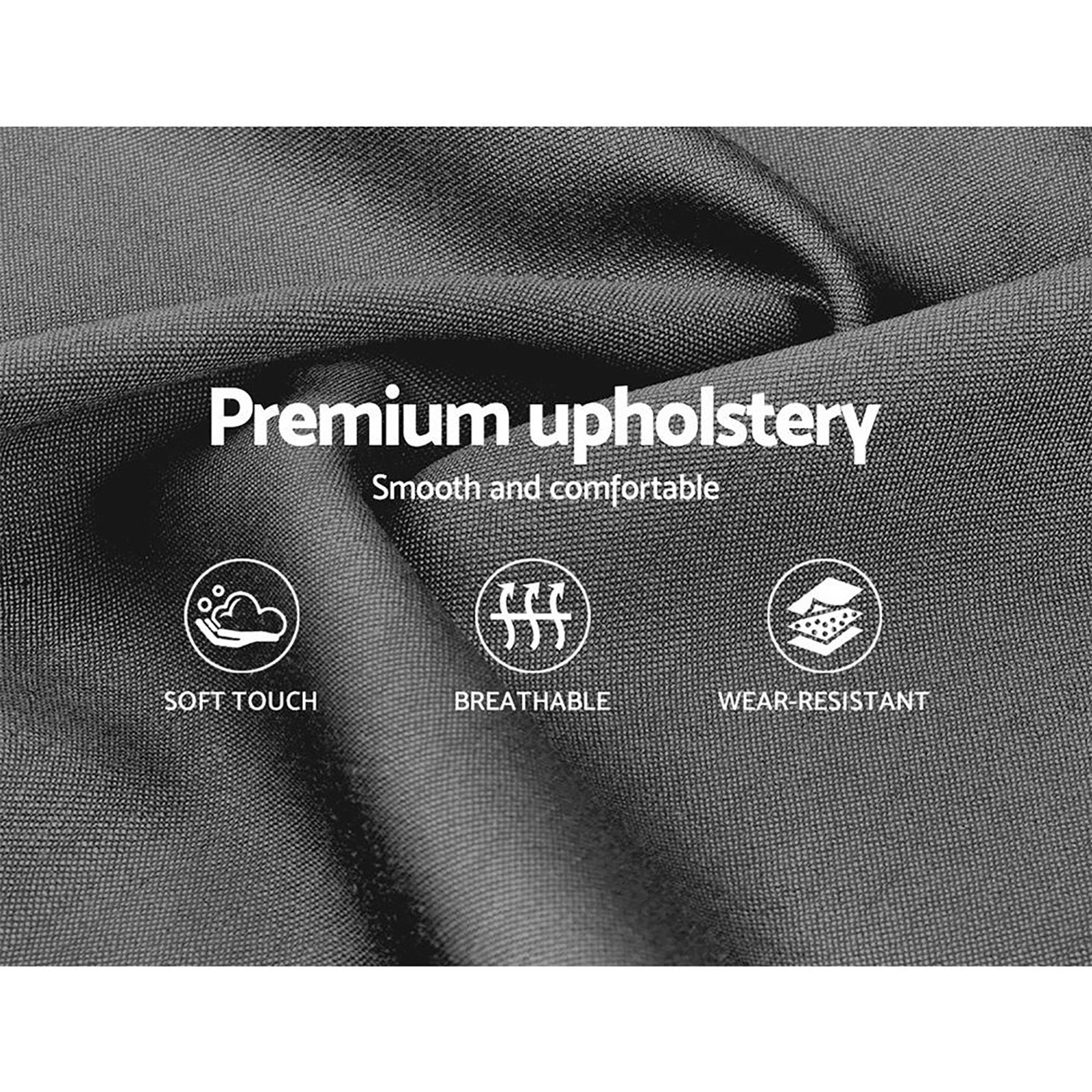 Vanke Bed Frame Fabric- Grey Double - Homecoze