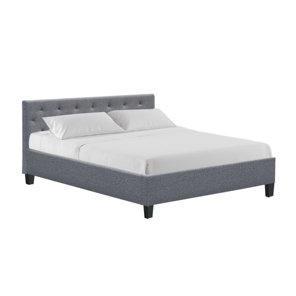 Vanke Bed Frame Fabric- Grey Queen - Homecoze