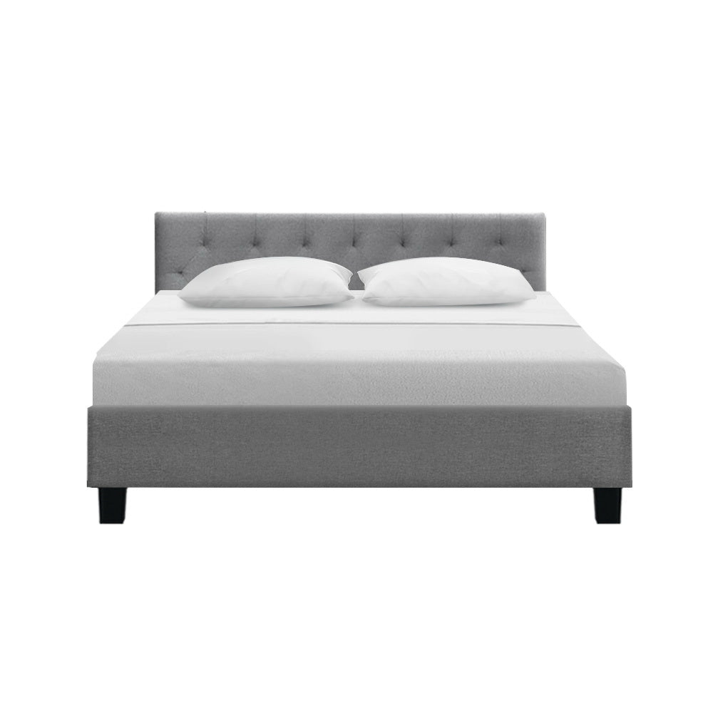 Vanke Bed Frame Fabric- Grey Queen - Homecoze