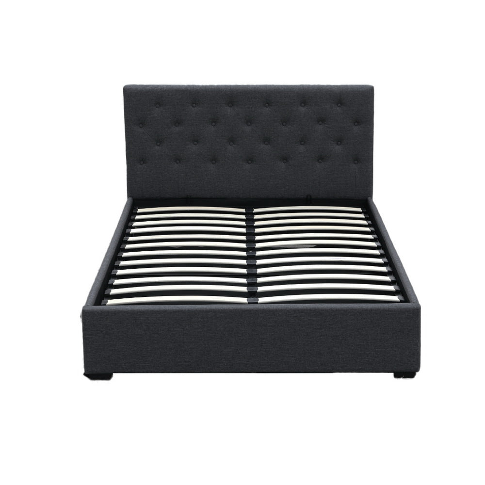 Kansas (Double) Storage Bed Frame - Charcoal - Homecoze