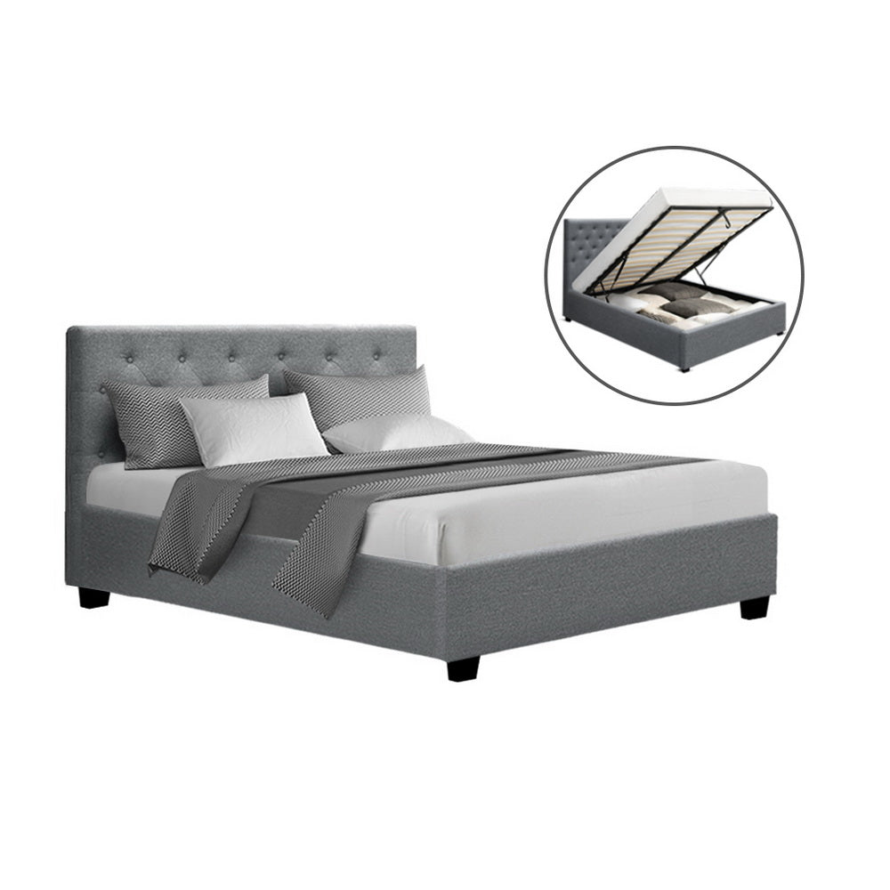Kansas (Double) Storage Bed Frame - Grey - Homecoze