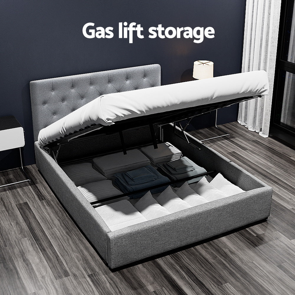 Kansas (Double) Storage Bed Frame - Grey - Homecoze